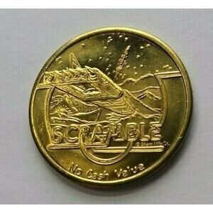 Scramble Arcade Promo Video Game 1982 Worlds Fair Expo Stern Retro Gaming Token